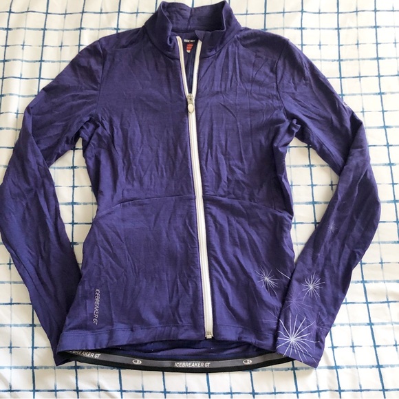 Icebreaker Merino GT Full Zip Up Fitted In Purple Size XS - Picture 5 of 10